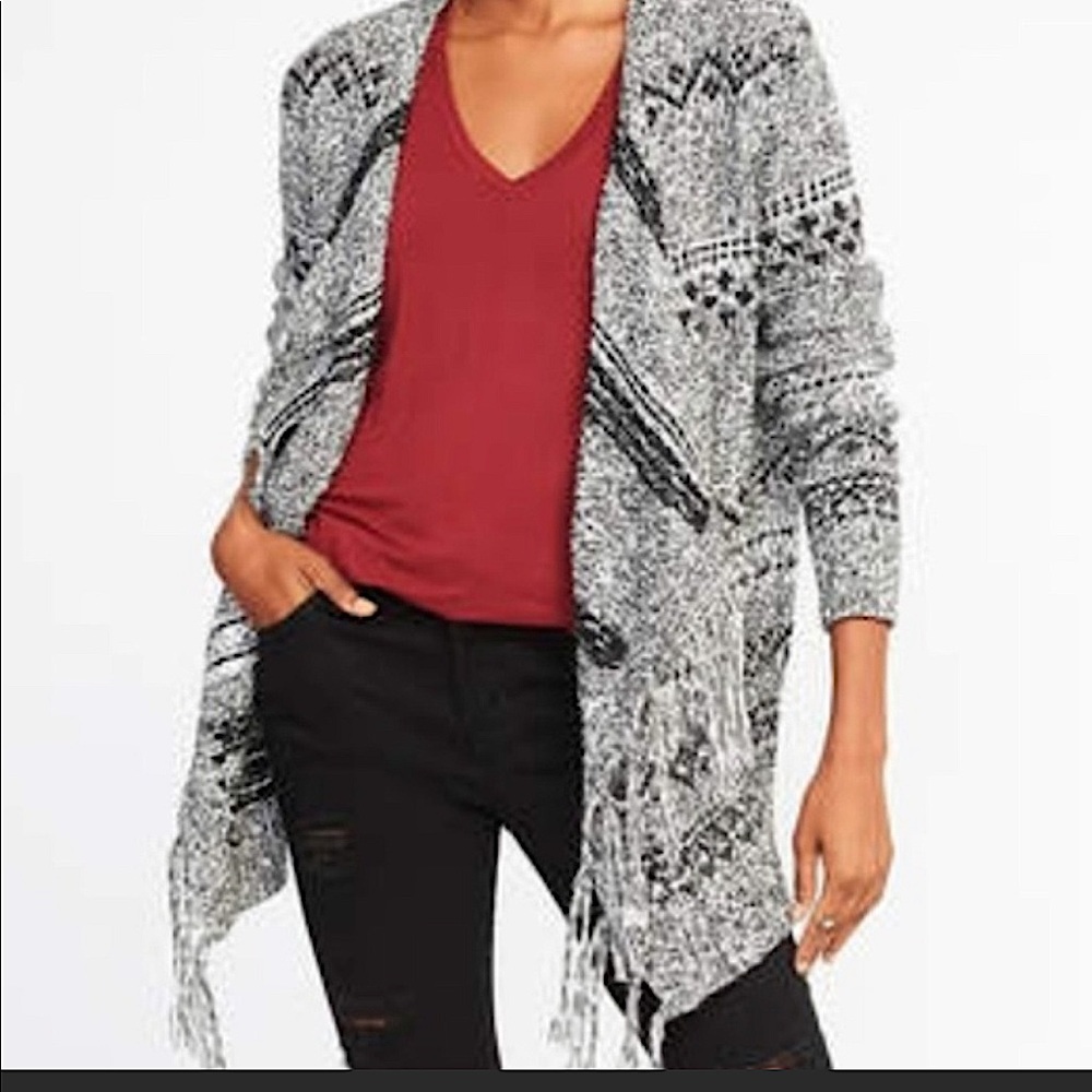 OLD NAVY open front fringe cardigan